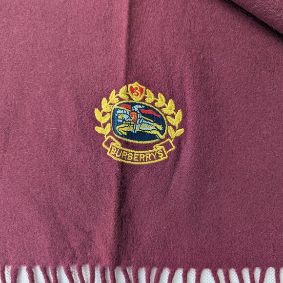 BURBERRY London Knit 100% LambsWool Neck Warmer Maroon SCARF - Picture 4 of 7